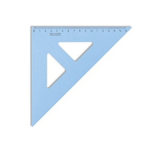 Trojúhelník 45/177 transparentní modrý 937138
