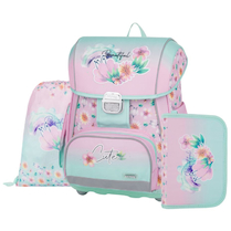 Aktovka školní Premium Cool Flowers sada