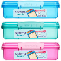 Box na svačinu Sistema 2-oddělené přihrádky 975ml mix barev