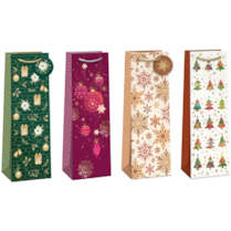 Dárková taška papírová na láhev 13 x 37,5 x 11 cm mix motivů