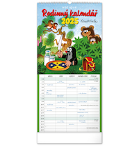 Nástěnný rodinný plánovací kalendář Krteček 2025 21 × 42 cm