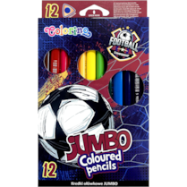 Pastelky Colorino trojhranné jumbo 12ks Football