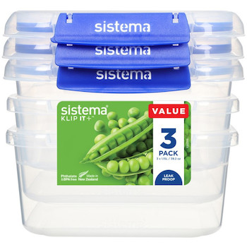 Krabička na potraviny 2 klipy 1,15 l 3ks Sistema® KLIP IT PLUS™