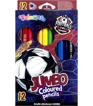 Pastelky Colorino trojhranné jumbo 12ks Football